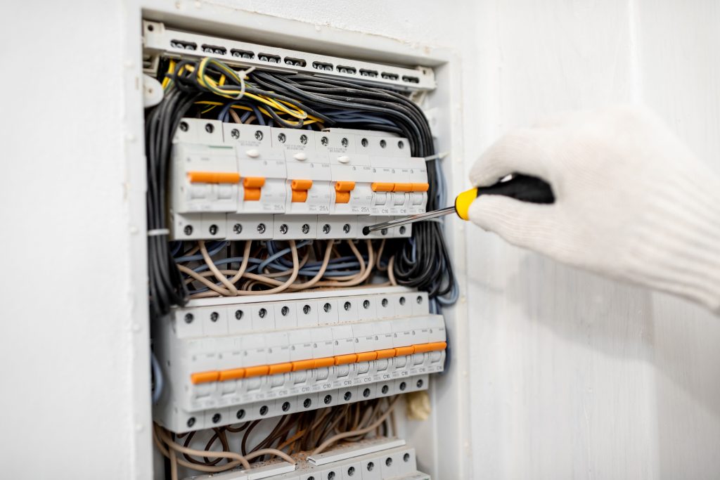 electrical switchboard with safety switch